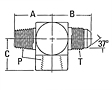 203103 Male Pipe to Male JIC to Female Pipe Tee